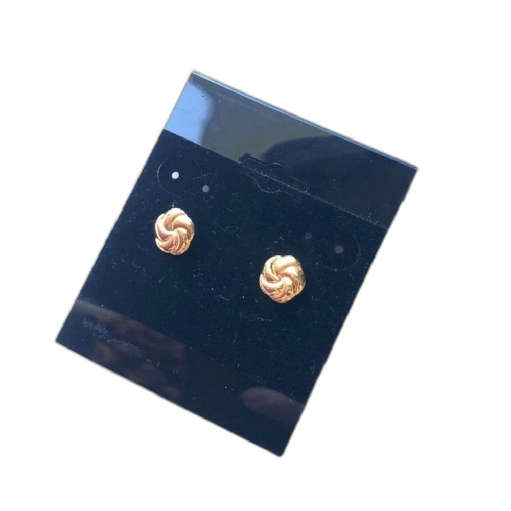 Vintage Gold Color Floral Bud Earrings One Size Minimalist Cute Dainty